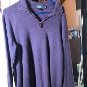 Medium Purple Polo 1/4 Zip Sweater